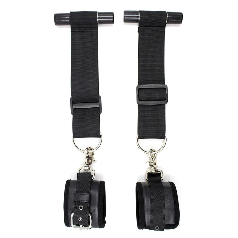 Over The Door Entryway Restraints Hanging Bondage Cuffs For Sex Games, Leather Sex Toys Plush Wrist Cuffs For Bdsm Restraints, Women And Men Bondage Toys Sex Handcuffs (Black-1)