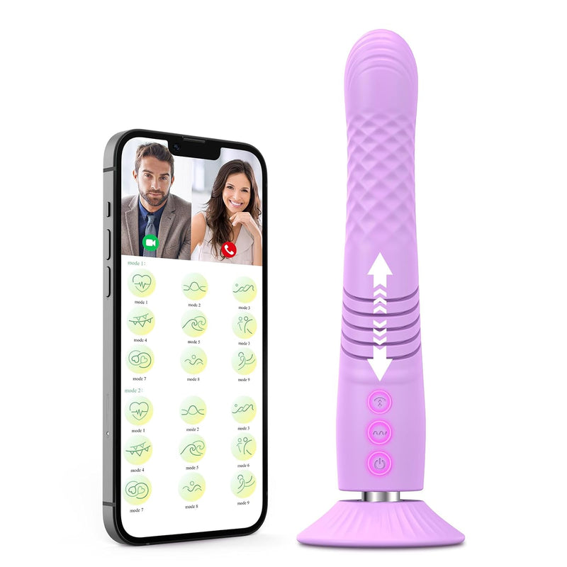Thrusting Dildo Vibrator Sex Machine: Realistic Vibrating Dildo For Women, Soft Silicone Suction Cup Dildo Vibration Machine For Men With 3 Thrusts 9 Vibrations, 9 Inch Sex Toys - Machines & Devices