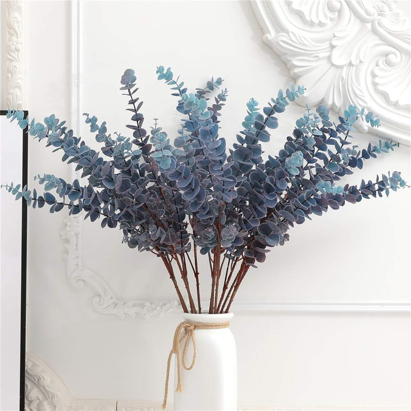 3 Pcs Soft Touch Artificial Eucalyptus Leaves Spray 31.5" Fake Silver Dollar G