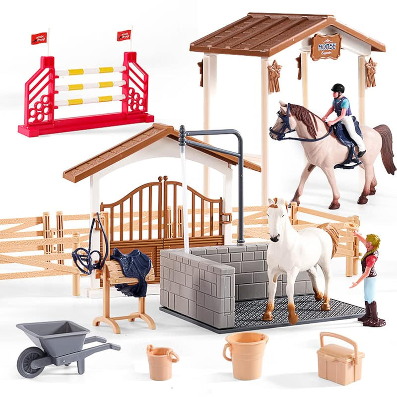 Horse Stable Figurine Playset Horse Club With Rider Horses Toy Figures Anim