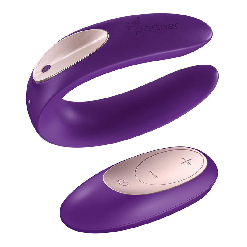 Double Plus Remote | Partner Vibrator | Wireless Remote Control | 2 Strong Power Motors | Waterproof (Ipx7) | Rechargeable Battery | Skin-Friendly Silicone