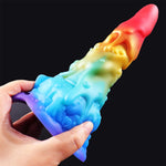 Big Ice Cream Anal Plug Prostate Massage Sex Toy, Fantasy Silicone Butt Plug Trainer, Huge Thick Big Monster Dildo With Strong Suction Cup For Beginners 7.48" (Rainbow)