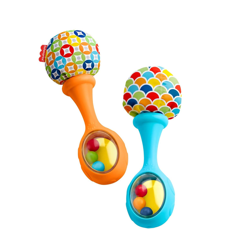 Fisher Price Newborn Toys Rattle 'N Rock Maracas, Set Of 2 Soft Musical Ins