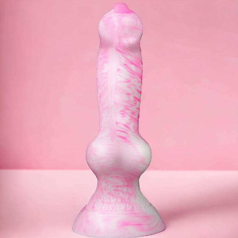 7"Beginner Dog Knot Small Dildo,Realistic Silicone Animal Dildo With Strong Suction Cup, Fantasy Monster Colorful Creature Thin Pink Dildos, Wolf Penis Anal Plug Sex Toy For Women Men Couple Play Game