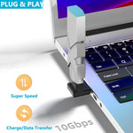 6 Pack 10Gbps Usb 3.0 Male To Female Adapter Up Down Left Right 90 Degree Right Angle Usb Cable Extension Connector 6 Types Support 3A Charging Speed
