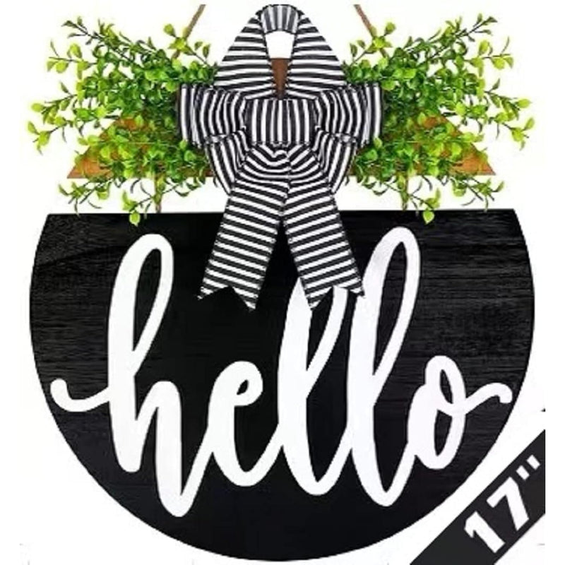 17 Inch Rustic Welcome Sign With Bow And 3D Letters For Front Door