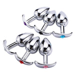 Stainless Steel Anal Plug For Wearing Ship Anchors Pulling Butt Plug G-Point Dilator For Jewel Base Adult Sexual Toy(Pink,M)