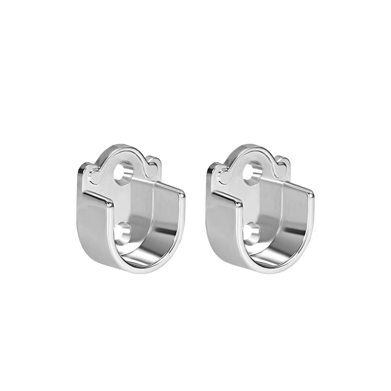 2Pcs Zinc Alloy Wardrobe Closet Rod Bracket, Shower Curtain Rod Pole End Support