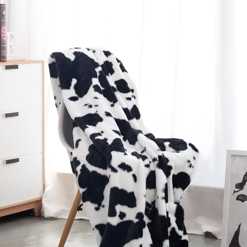 Cartoon Cow Print Blanket, Soft Flannel Blanket Fleece Cute Cow Throw Blanket