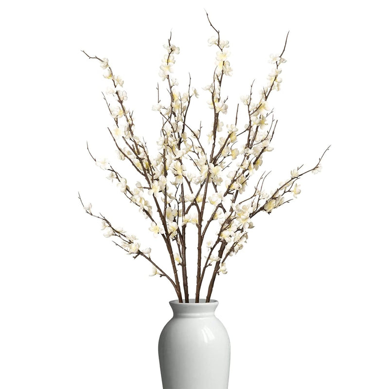 4 Pcs Artificial Plum Blossom Party Decorations Fake Cherry Flowers Faux Long