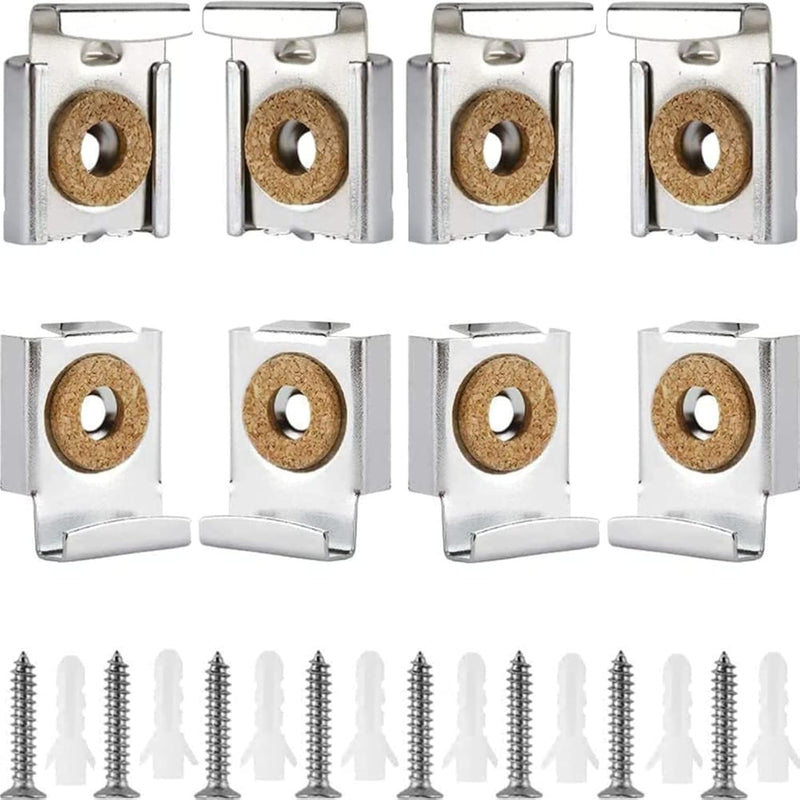8Pcs Spring Loaded Mirror Hanger Clips Unframed Mirror Adjustable Mount Clips