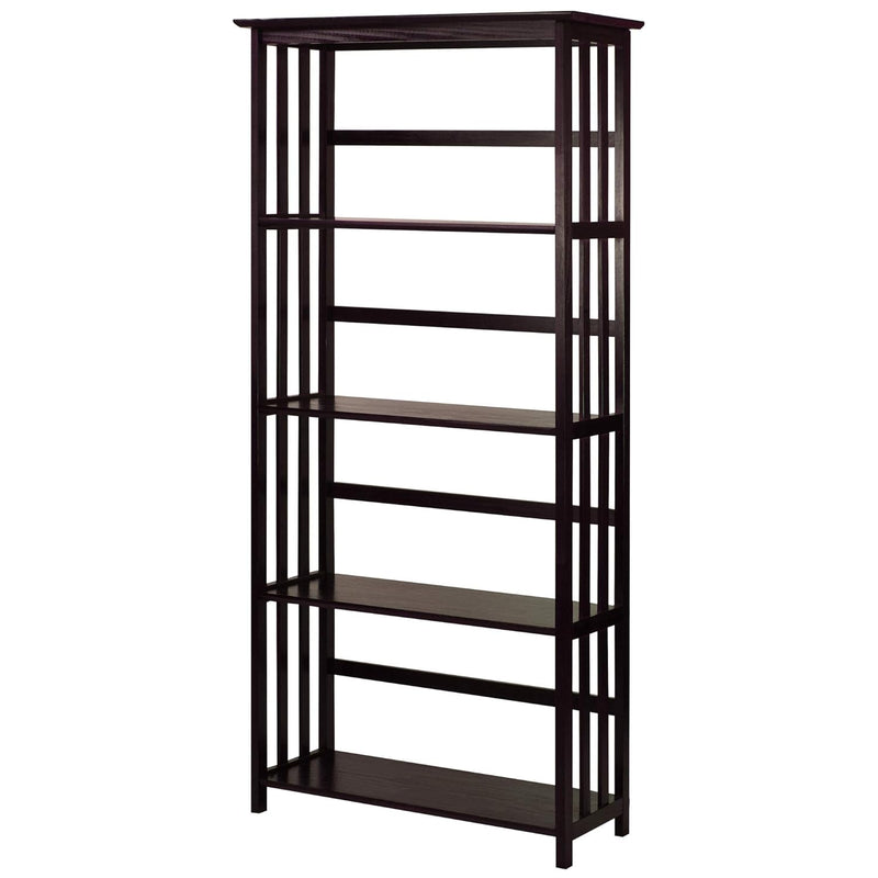 Mission Style 5-Shelf Bookcase, Espresso