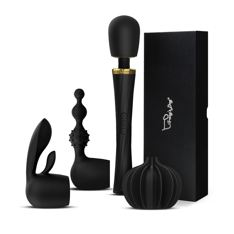 Wand Vibrator Kits, Adult Sex Toys With 3 Attachments For Clitoral G Spot Anal Stimulation, Magic Cordless Powerful Vibrating Massager For Women Partner Play With 5 Vibrations & 3 Speeds