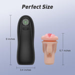 Male Masturbator with Suction, 9 Vibration Modes, LCD Display & Textured TPE Sleeve
