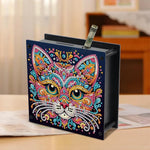 Piggy Bank Diamond Painting Kit, Puppy & Kitten 3D Gem Art Craft, 14 x 14 cm