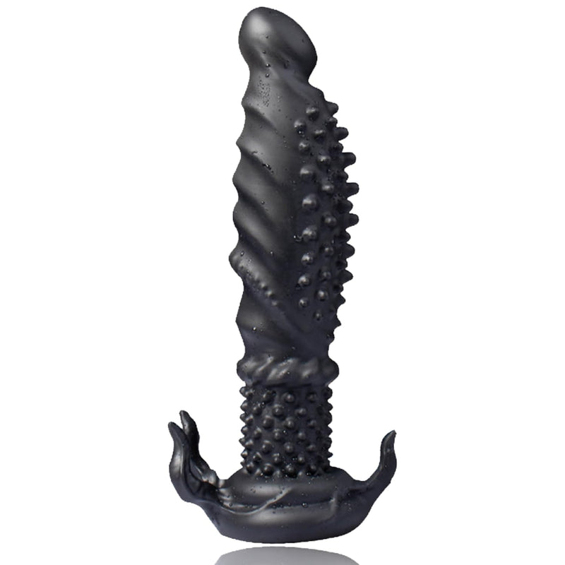 Black Monster Dildo With Spikes -Silicone Thrusting Dildo With Suction Cup Anal Dildo For Prostate Stimulation & G-Spot, Fantasy Dildo For Men, Women Sex Toy