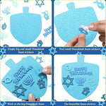 224 Pcs Hanukkah Foam Stickers, Dreidel, Menorah & Candle Glitter Craft Set