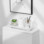 Bathroom Tray for Counter, Resin Bathroom Vanity Tray, Marble Tray with Feet, 11" x 4" Kitchen Soap Tray, Marble Tray for Soap Dispenser Perfume, Toilet Tank Tray, Small, White Marble