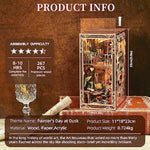 Miniature Book Nook DIY Kit with LED Lighting, Art Nouveau Style