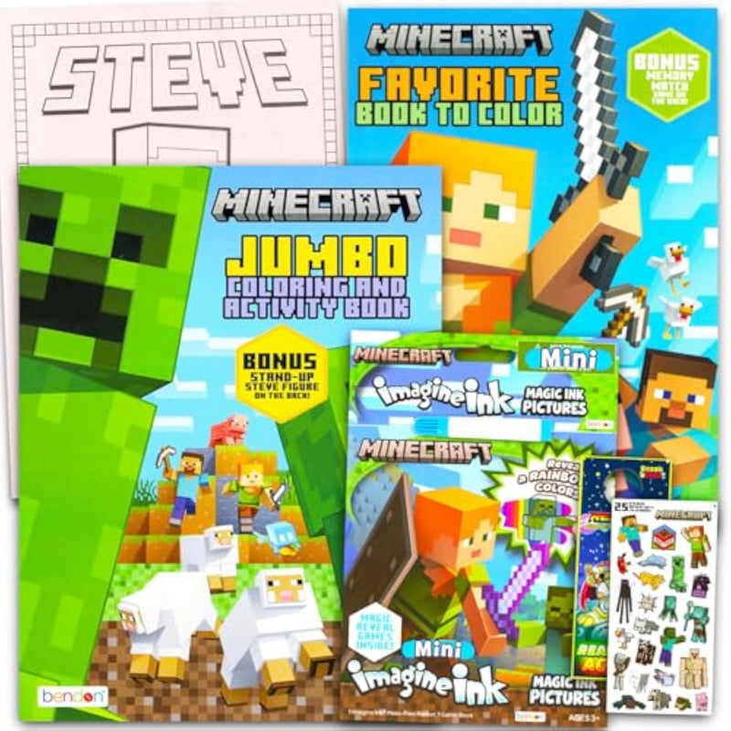 Ultimate Video Game Coloring and Activity Book Set for Kids, Mess Free Coloring, Stickers, and More