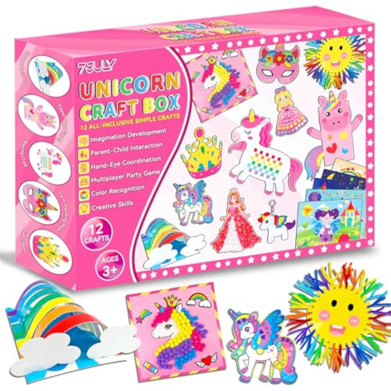 12 Pcs Unicorn Craft Kit for Kids Ages 4-8, Educational Arts & Crafts Set