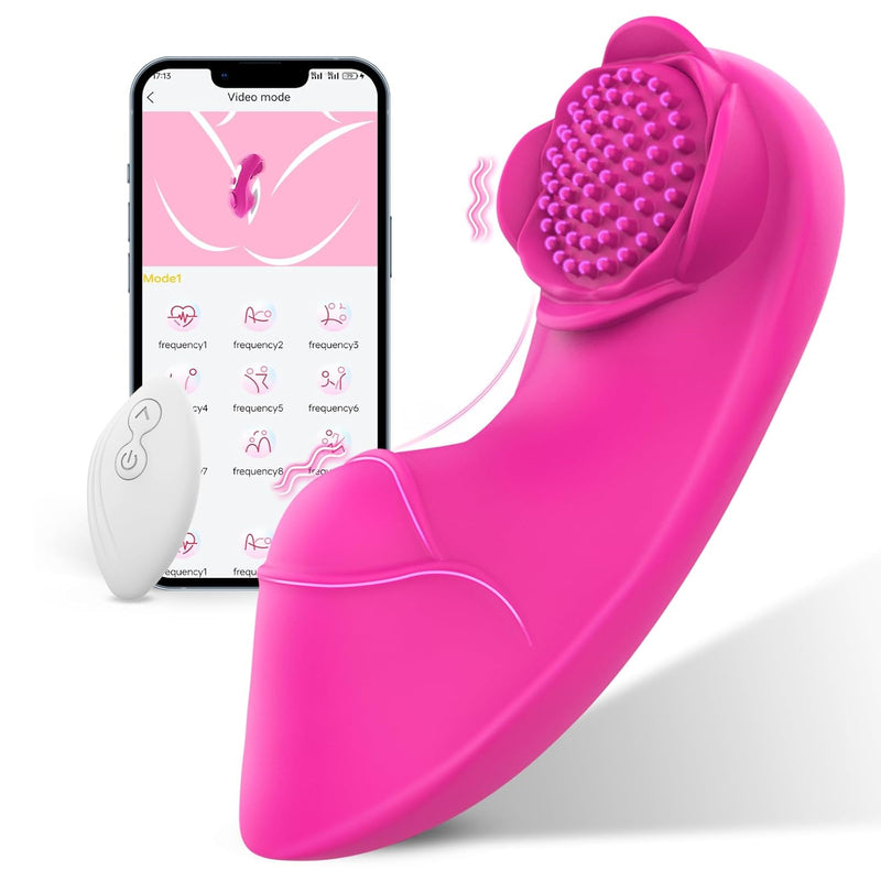 Wearable Vibrator Women Sex Toy- Rose Clit Vibrator Nipple Toys With App Remote Control 9 & 9 Vibrating Modes, Butterfly Panty Vibrator Rose Sex Toy For Women Sex Game Couples