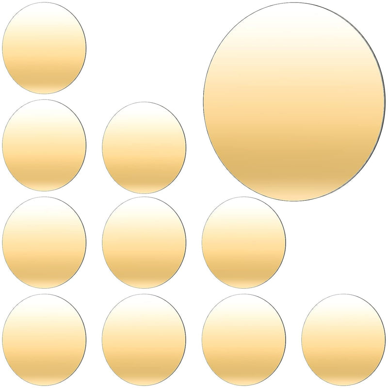 8 Inch Gold Round Acrylic Mirror Sheet Acrylic Mirror Plate Self Adhesive Mirr