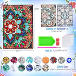 2 Pcs Diamond Art Painting Kit for Kids, Notebook & Gem Craft Set Ages 5-10