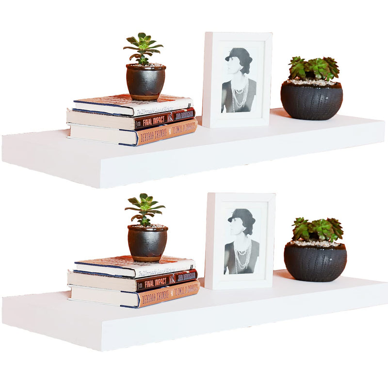 Floating Shelves 24 X 12 X 2 Inches Set Of 2,Large Wide Panel Hanging Wall She