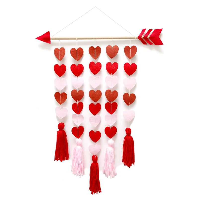 Valentines Day Tassel Garland Boho Wall Hanging Decoration Cupid Wooden Hangin