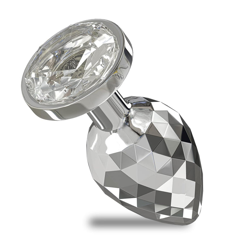 Anal Plug Aanl Toy Adult Sex Toy,Small Anal Butt Plug With Rhomboid Metal Surface Design,Adult Sex Toys And Games For Men Women (Small White)