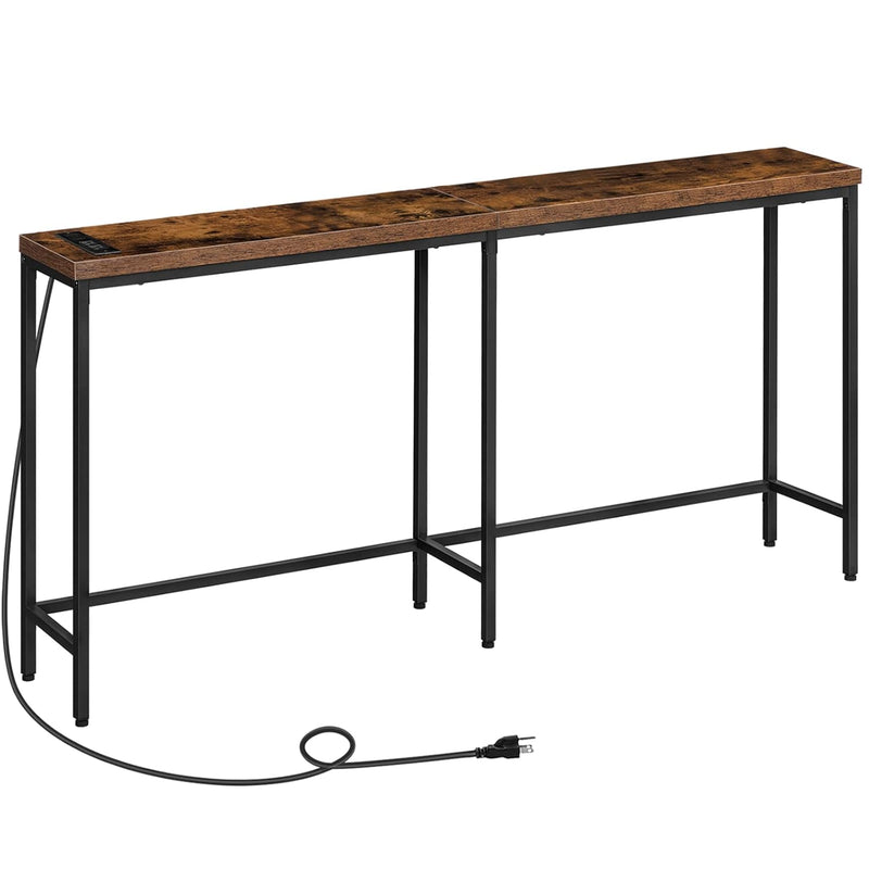 70.9 Inches Console Table With 2 Power Outlets And 2 Usb Ports, Extra Long Ent