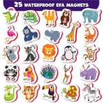 Large Set Of Safe Fridge Magnets For Toddlers 1-3 - Refrigerator Magnets For Kids – Baby Magnets For Refrigerator 1 Year Old - Magnetic Animals For Toddlers 1-3 - Zoo Animal Magnets