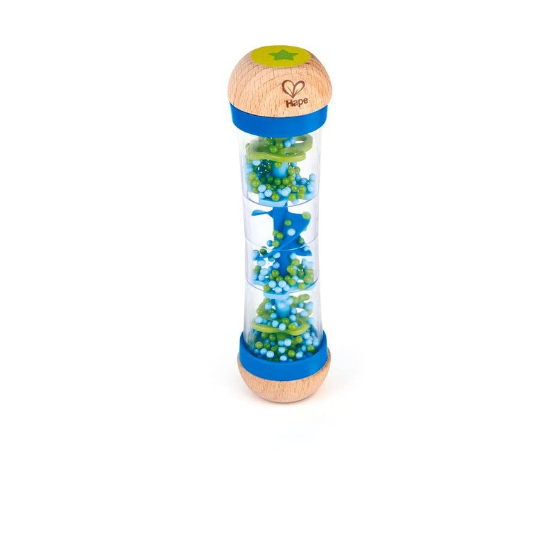 Hape Beaded Raindrops | Mini Wooden Musical Shake & Rattle Rainmaker Toy, B