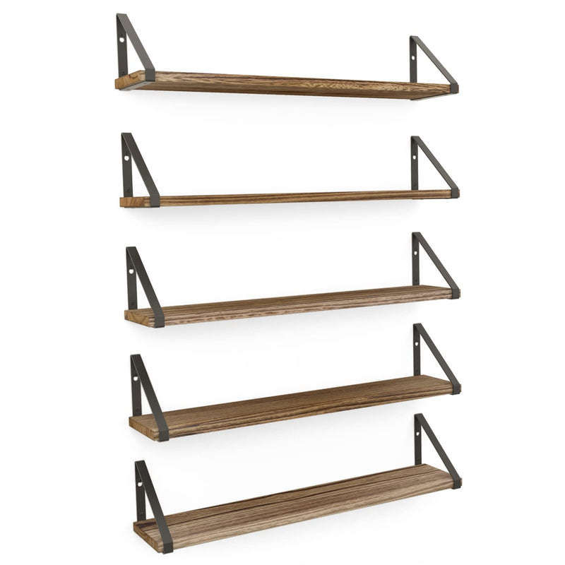 Ponza 24" Floating Bookshelf, Wood Floating Shelves For Wall Storage, Rustic W