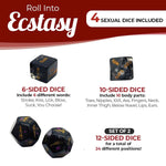 Sex Dice & Kama Sutra Cards Set – Adult Couple Game With 4 Naughty Dice & 50 Sexual Position Cards – Fun Romantic Dice Game, Couples Gift, Bachelorette & Bachelor Party Toy (Black & Gold)