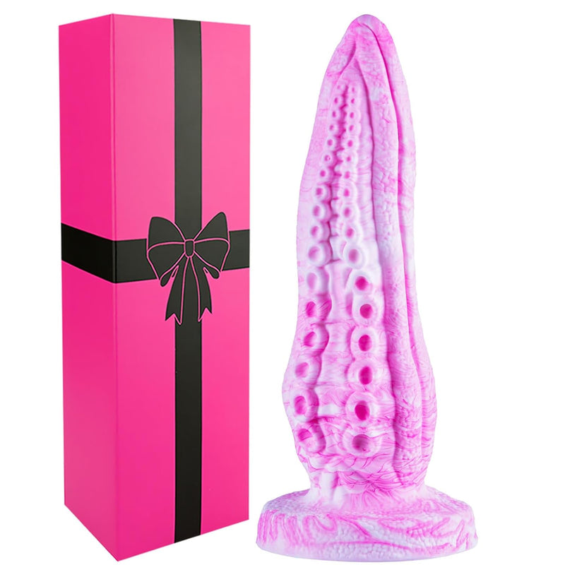Liquid Silicone Realistic 2 Inch Tongue Dildo With Suction Cup, 9 Inch Octopus Tentacle Anal Plug Big Fantasy Dragon Dildo,8" Fat Thick Fantasy Dildos Prostate Massager Adult Sex Toy For Women Men Gay