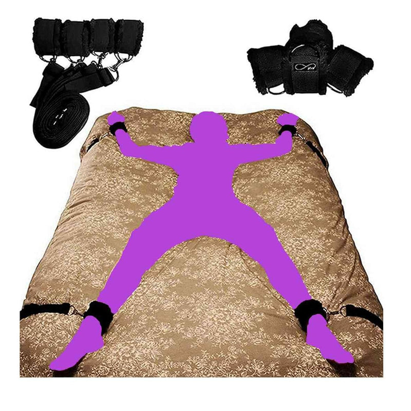 Bdsm Bondage Kit, Bed Restraint Sex Queen Sized Bed Bondaged For Ankle And Wrist Bar Sex Tie Downs Under Mattress King Bed Straps Ties Adult Play Sex Hand Cuff Bracelets For Couples Women Toys Sweater
