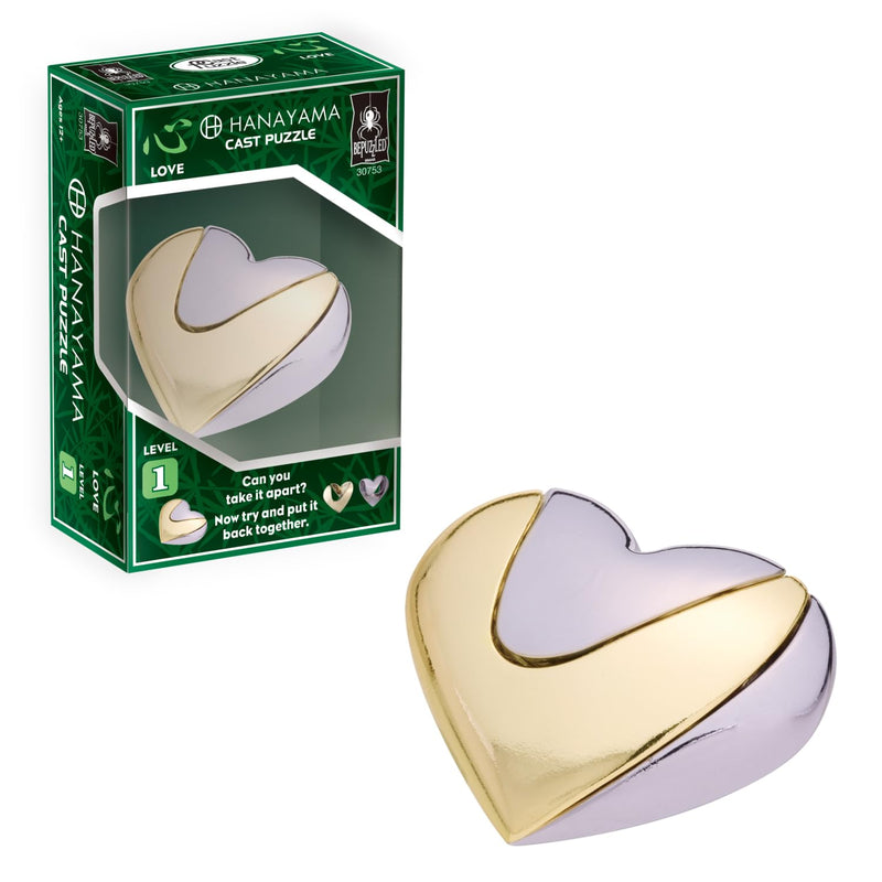 Love Hanayama Metal Brainteaser Puzzle Mensa Rated Level 1, For Ages 12 And