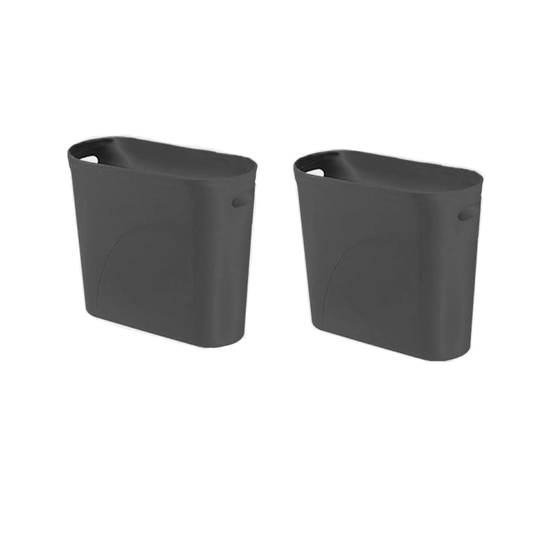 Bathroom Small Trash Can, 3 Gallon Slim Plastic, Set Of 2, Black