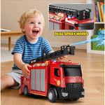 Fire Truck Toy For 2 3 4 5 Years Old Boys, Fire Trucks Playset With Rotating Ladder, Realistic Lights & Sounds, Birthday Gifts For Toddlers 2+