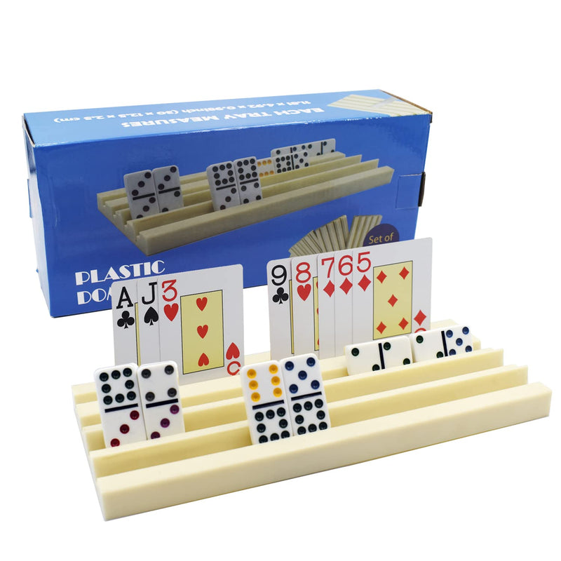 Yuanhe Plastic Domino Card Holders - Dominoes Tile Stand Organizer and Play
