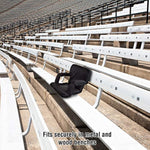 Stadium Seat Chair- Wide Bleacher Cushion With Padded Back Support, Armrests, 6 Reclining Positions And Portable Carry Straps, Midnight, Extra Wide