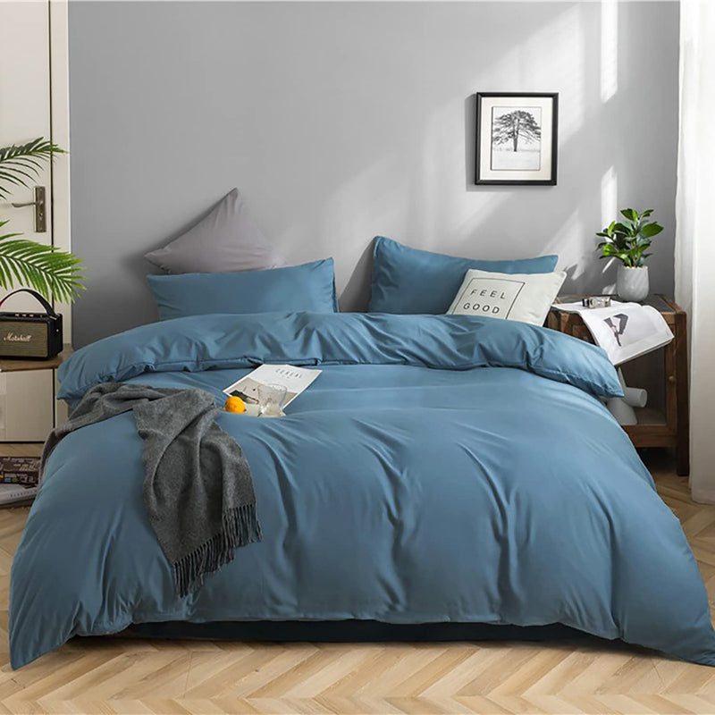 Lake Blue Comforter Set Queen Blue Bedding Set Men Bright Blue Blanket Set Lig