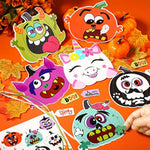 24 Pcs Halloween Pumpkin, Ghost & Skull Craft Stickers for Kids DIY Decor