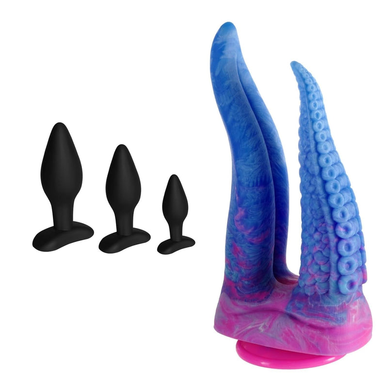 Anal Plug Training Sets + Realistic Double-Ended Dildo