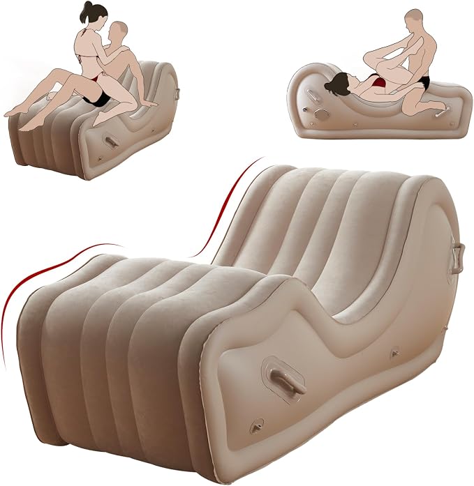 Inflatable Sex Sofa with Built-In Air Pump, Positioning Support & Bondage Design