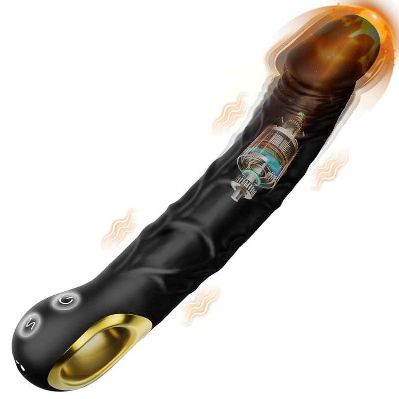 G Spot Vibrator Women Sex Toy, Big Black Dildo Vibrator Wand Realistic Vibrating Dildo With Handle, Super Strong Vibrator Discreet Thick Curved Anal Toy Clitoral Stimulator For Female Male Couple Gay