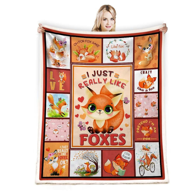 Fox Blanket For Girl Just A Girl Who Loves Foxes Blanket Gifts For Fox Lovers