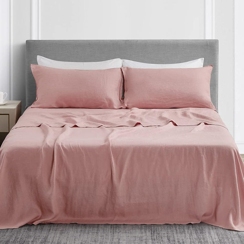 Pure Linen Sheets Set, 100% French Linen From Normandy, Breathable And Durable